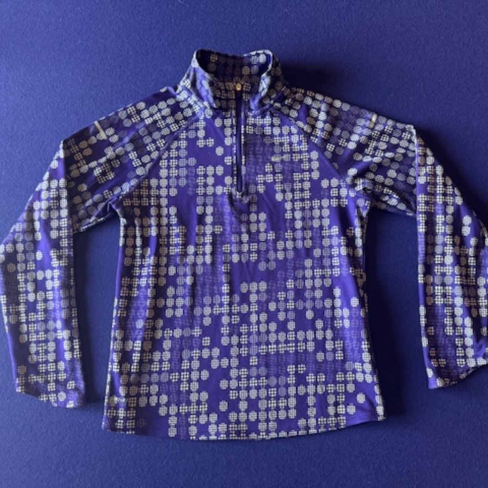 Nike Dri-Fit Purple And Silver Quarter Zip Pull Over Girls Size Large